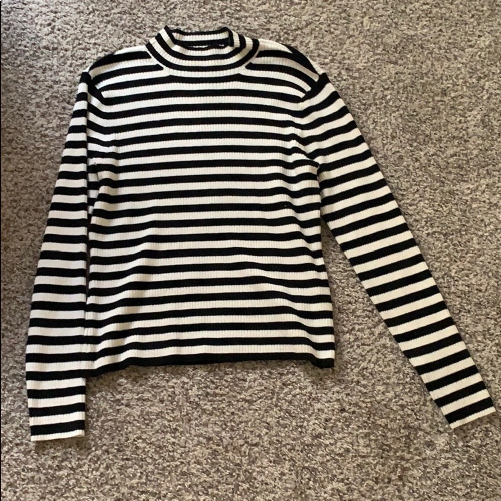 Striped turtle neck